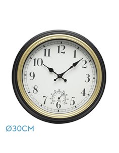 Reloj De Pared Horacio Negro-oro 30d Mov.continuo