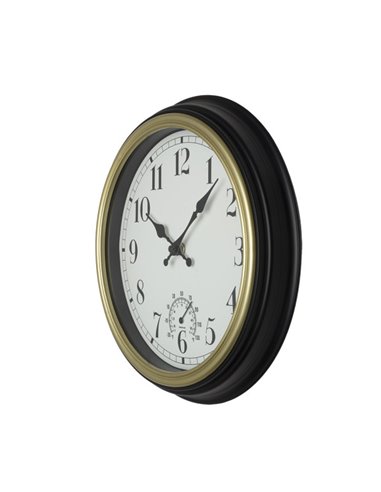 Reloj De Pared Horacio Negro-oro 30d Mov.continuo