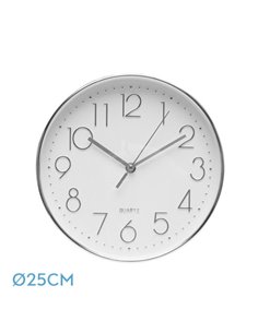 Reloj De Pared Minuto Plata 25d Mov.continuo