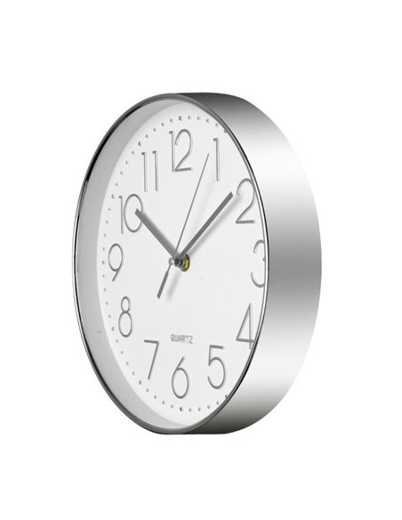 Reloj De Pared Minuto Plata 25d Mov.continuo
