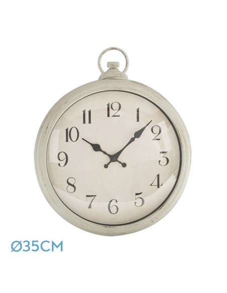 Reloj De Pared Epoca Blanco 41x35x5cm Mov.continuo