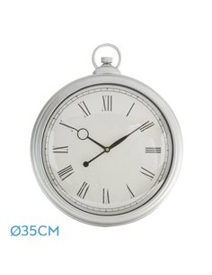 Reloj De Pared Epoca Plata 41x35x5 Cm Mov.continuo