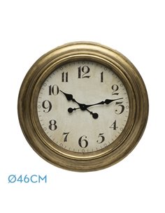Reloj De Pared Lamba Oro 46d Agujas Retro