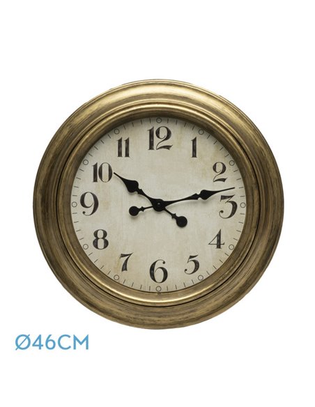 Reloj De Pared Lamba Oro 46d Agujas Retro