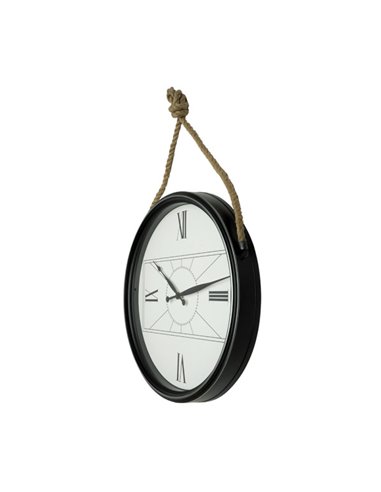 Reloj De Pared Zaman Negro 50d C/cuerda  Agujas Espada