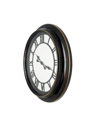 Reloj De Pared Almita Negro Rustico 60d  Agujas Retro Industrial Gran Tamaño