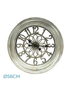Reloj De Pared Kumico Plata 58d Agujas Retro Industrial Gran Tamaño 