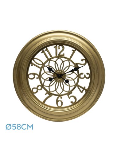 Reloj De Pared Kumico Oro 58d Agujas Retro Industrial Gran Tamaño