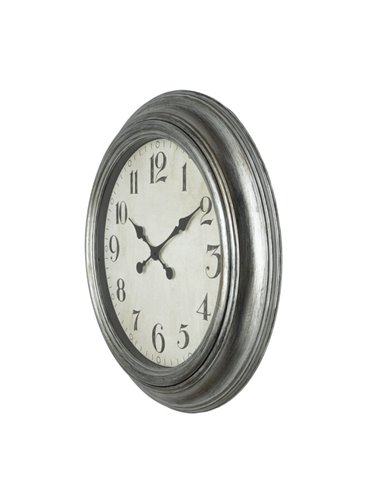 Reloj De Pared Iniko Plata 61d Agujas Retro Gran Tamaño