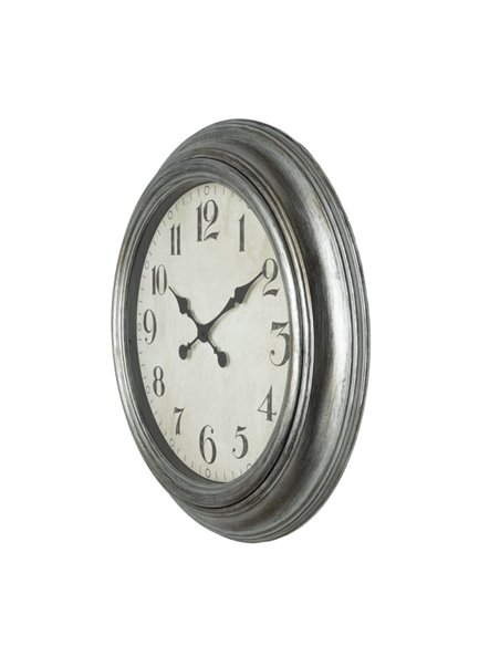 Reloj De Pared Iniko Plata 61d Agujas Retro Gran Tamaño