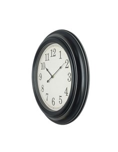 Reloj De Pared Iniko Negro/plata 61d Agujas Retro Gran Tamaño 2