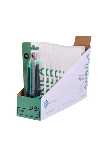 Cuter 18mm Preciso Verde/nego Retractil Guia Inox. Bloqueo Antideslizante Ergonomico Guarda4cuch 2x16,5x3,5cm