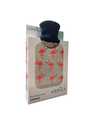 Bolsa Agua Caliente Mimo 1,7l Forro Gris Flamencos 20x32x4cm Flexible Agradable Al Tacto