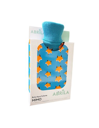 Bolsa Agua Caliente Mimo 1,7l Forro Azul Zorros 20x32x4 Cm Flexible Y Agradable Al Tacto