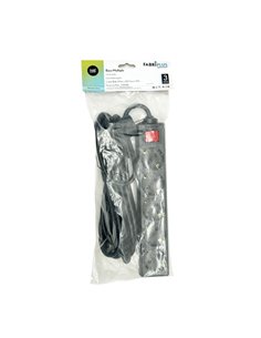 Base Multiple Negro 5 Enchuf. E Interrup.cable 5m 3gx1,5mm De Cobre 3500w Max 2