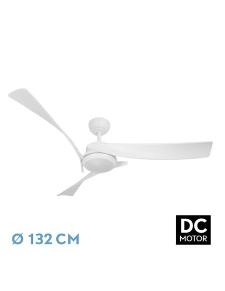 Ventilador Dc Tarento 24w Blanco 3aspas 6ve 132d 2424 Lm 3000-4000-6500k Remoto+regulable Intensidad+temporizador+memoria