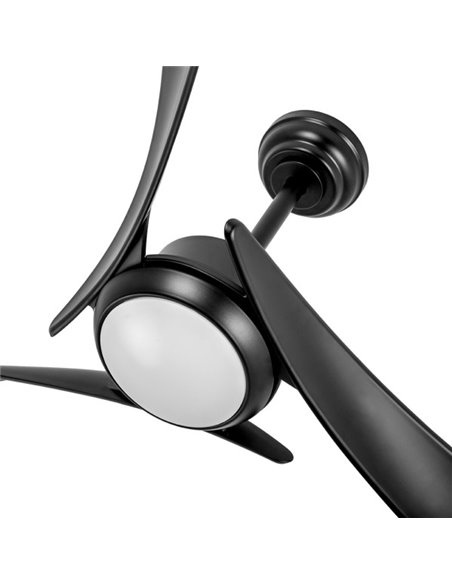 Ventilador Dc Tarento 24w Negro 3aspas 6vel 132d 2424 Lm 3000k, 4000k, 6500k Remoto+ Regulable Intensidad+ Temporizador+ Memoria