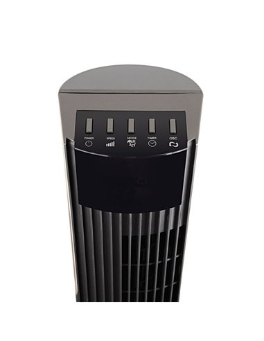Ventilador De Torre Principe Plata 3vel 50w Remoto  Oscilante Temporizador 116x32x32cm