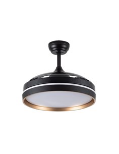 Ventilador Dc Nalon 72w Negro/oro 3aspas 109d 7200l 6vel 3000k,4500k,6000k Remoto+memoria+temporizador 2