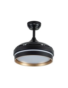 Ventilador Dc Nalon 48w Negro/oro 3aspas 91d 4800lm 6vel 3000k,4500k,6000k Remoto+memoria+temporizador 2