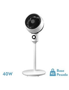Ventilador De Pie Ozono Blanco/negro 3 Vel.40w 3aspas Orientable, Fijo Y Rotatorio 86x34x34cm