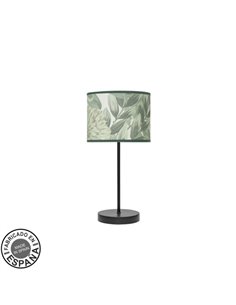 Sobremesa Moda 1xe14 Negro/hoja Verde 42x17x17cm