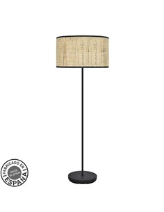 Pie Salon Moda 1xe27 Negro/cañizo Oscuro 163x40x40 Cm