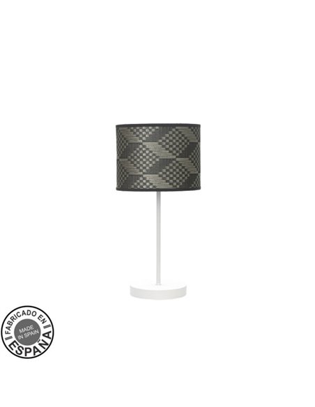 Sobremesa Moda 1xe14 Blanco/tetris Gris 42x17x17cm
