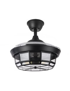 Ventilador Dc Tornado Negro 3xe27 91d 3aspas Desplegables 6velocidades C/remoto Y Temporizador 2