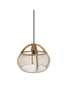 Colgante Ribeira Negro/cuero 1xe27 Regx43x43cm