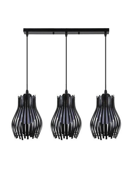 Regleta Ragusa Negra 3xe27 Regx64x16cm