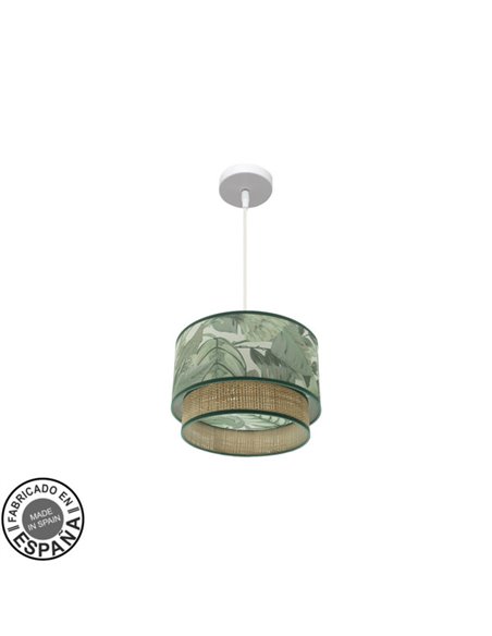 Colgante Congo 30d 1xe27 Blanco/verde-natural