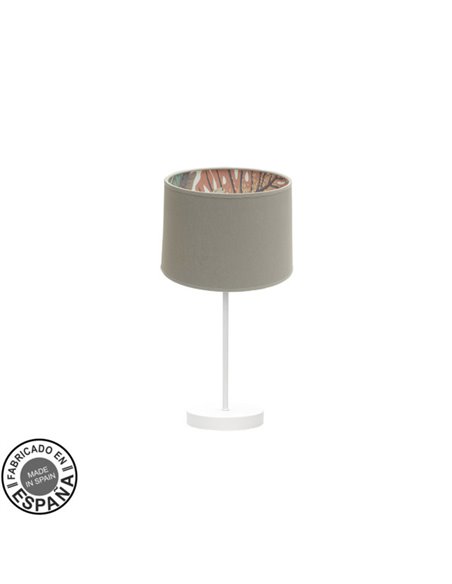 Sobremesa Peq. Tunez 1xe14 Blanco/topo-estampado