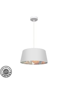 Colgante 40d Tunez 1xe27 Blanco/blanco-estampado