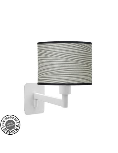 Aplique Abatible Moda 1xe14 Blanco/surco Gris 26x17x28 Cm