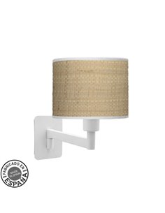 Aplique Abatible Moda 1xe14 Blanco/cañizo Claro 26x17x28 Cm