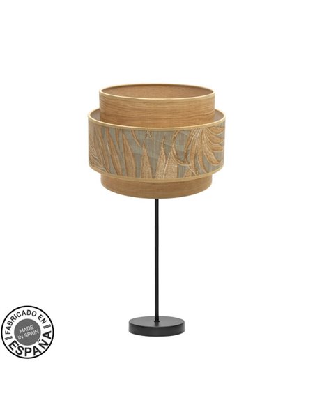 Sobremesa Grande Samoa 1xe27 Negro/camel 65x30x30cm