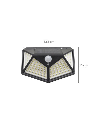 Aplique Solar Led Con Sensor De Luz y De Movimiento 270 Lumenes Ip4x Foco Led A Bateria, Foco Solar.