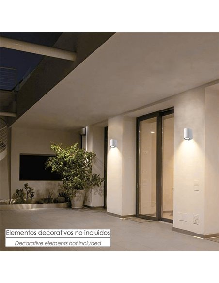 Lampara Aplique Oval Exterior GU10 IP65 Color Blanco Aplique Techo, Luz Jardín, Lámpara Jardín, Luz Exterior, Aplique Jardín