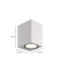 Lampara Aplique Cuadrado GU10 IP65 Color Blanco Aplique Techo, Luz Jardín, Lámpara Jardín, Luz Exterior, Aplique Jardín 2