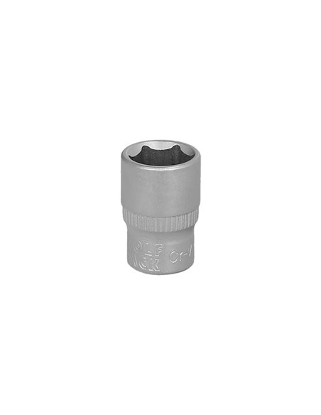 Llave Vaso 1/4" Hexagonal 12 mm. Perfil de 6 caras. Acero Cromo Vanadio, Aristas Redondas