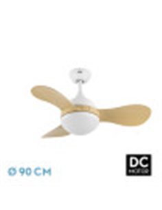 Ventilador Dc Solido 24w Blanco 3aspas Haya 91d 2640lm 3000-4000-6500k Remoto+memoria+temporizador 2