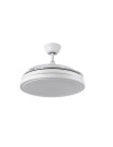Ventilador Dc Escorpion 59w Blanco 3aspas desplegables 107d 5960lm 3000-4000-6000k Remoto+ Temporizador+ Memoria