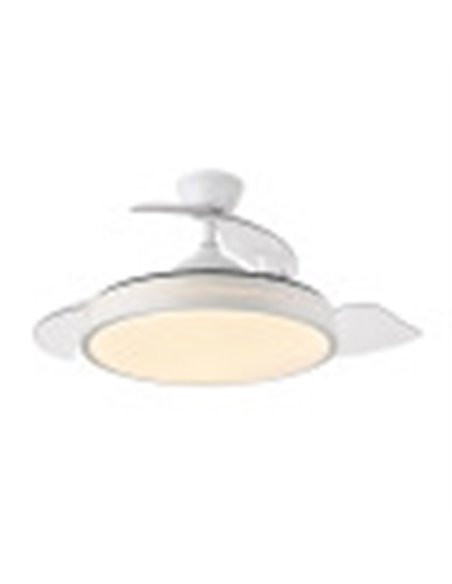 Ventilador Dc Escorpion 59w Blanco 3aspas desplegables 107d 5960lm 3000-4000-6000k Remoto+ Temporizador+ Memoria
