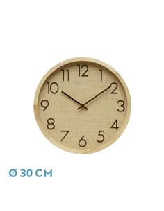 Reloj De Pared Grenoble Haya/rafia Natural 30x30x4cm Mov. Continuo