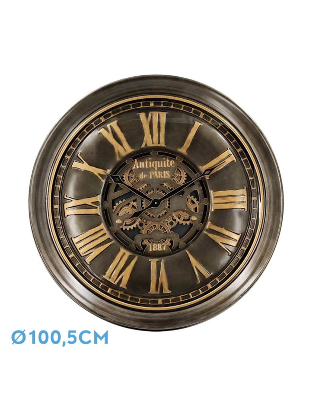 GENOVA orologio da parete in pelle oro 100 5x100 5x13 5 cm ingranaggi con movimento