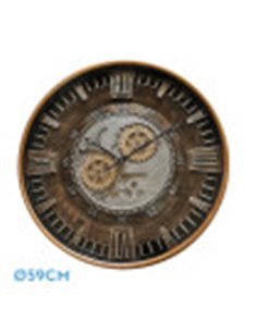 Reloj De Pared Catanias Oro/cuero 59x59x8,5cm Movimiento Continuo 2