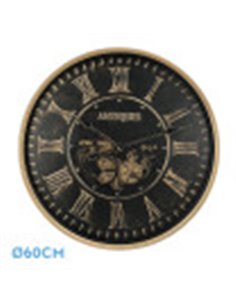 Reloj De Pared Trieste Negro/oro 60x60x8cm Engrana Jes Con Movimiento 2