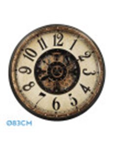 Reloj De Pared Treviso Oro/negro 83x83x10cm Engranajes Con Movimiento 2