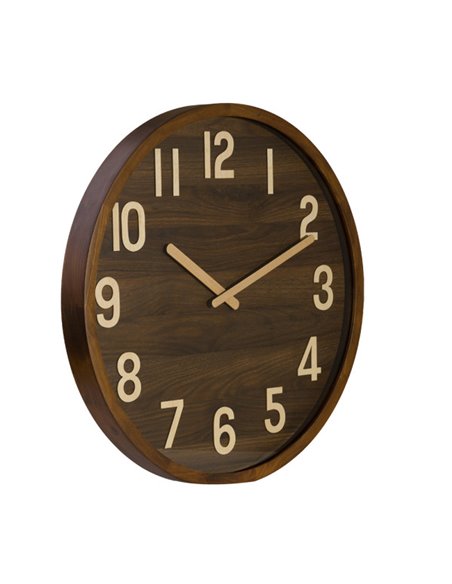 Reloj De Pared Borgoña Madera Oscura 60x60x5cm Movimiento Continuo